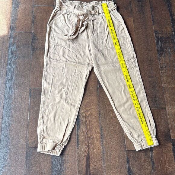 Abercrombie and Fitch ruffle tie waist jogger pants size medium brown pull on y2 - Picture 4 of 7